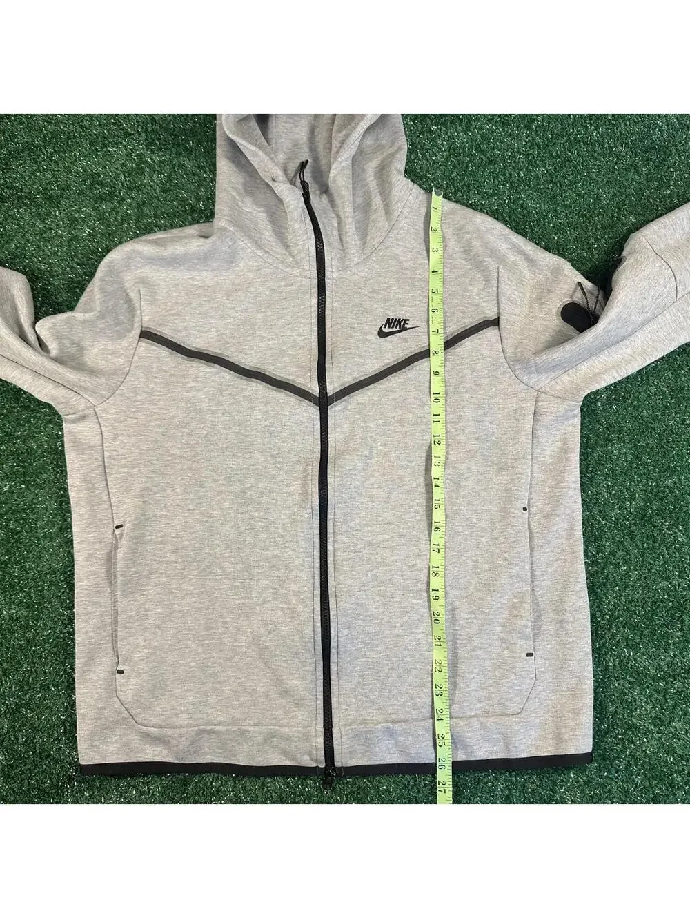 Modern Gray Nike tech fleece hoodie with black accents workout grunge athletic